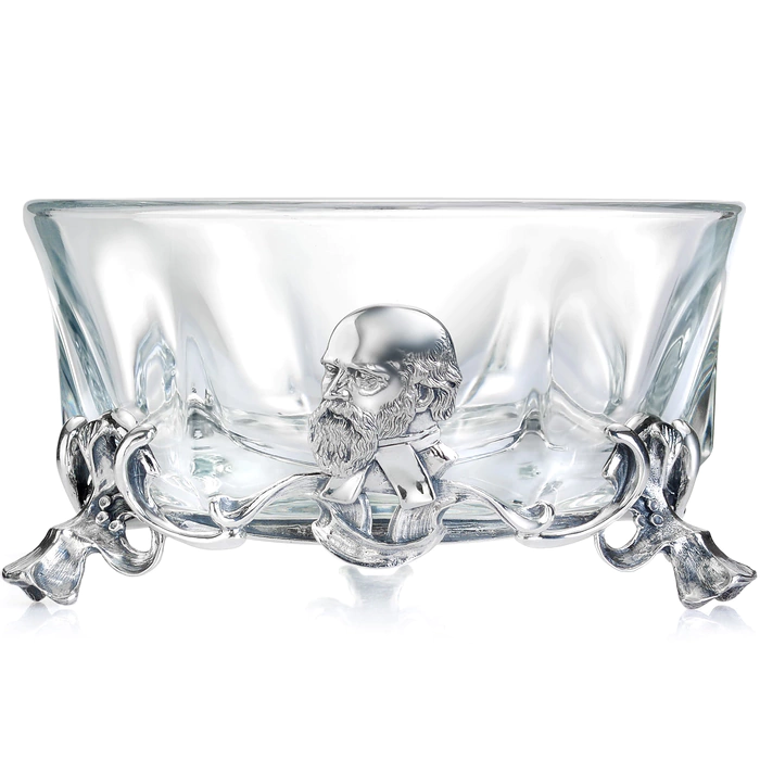 Crystal salad bowl "Lucien Olivier" with silver